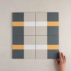 Gioia Materia Carrelage Imitation Carreaux de Ciment BAUHOME 20x20 Band Cold - Les Carreaux de Jean