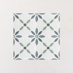 Carrelage Imitation Carreaux De Ciment 22,3x22,3 HAVANA White Flowers - Les Carreaux de Jean-Les Carreaux De Jean  Discount