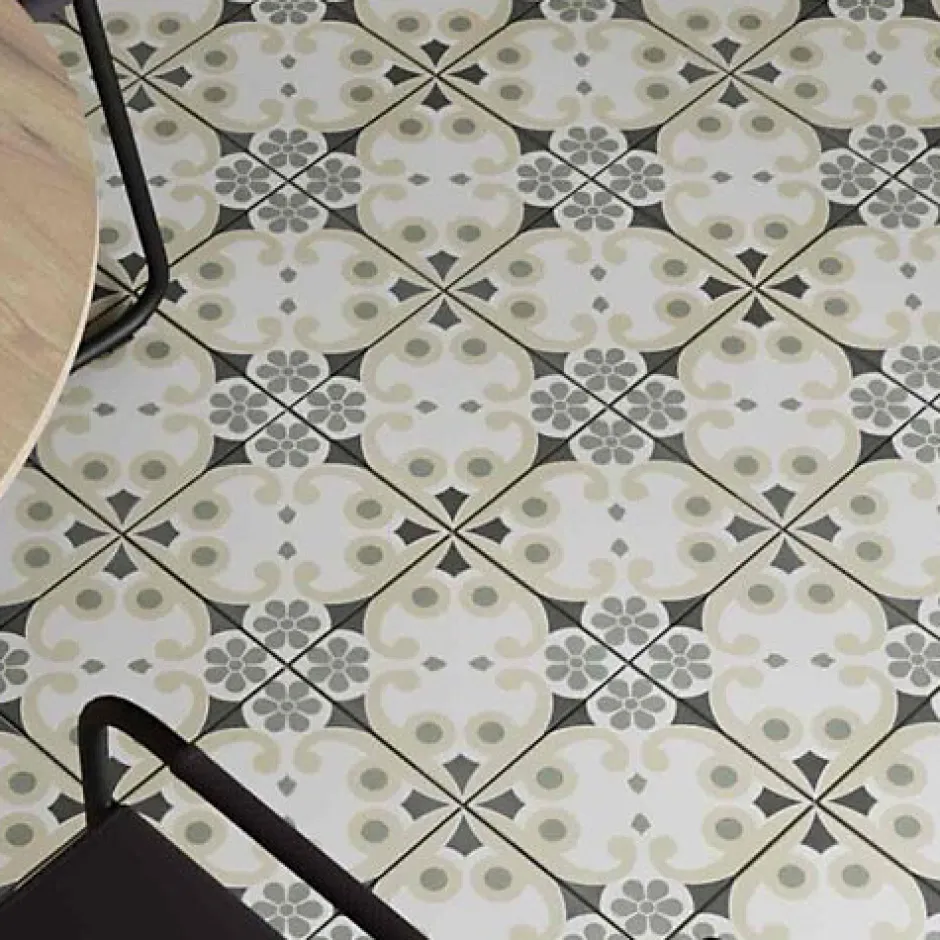 Carrelage Imitation Carreaux de Ciment LA MADELEINE 20x20 Jenette - Les Carreaux de Jean-Les Carreaux De Jean Discount