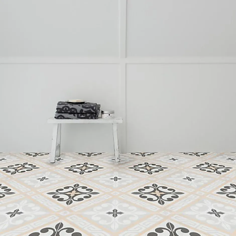 Les Carreaux De Jean Carrelage Imitation Carreaux de Ciment LA MADELEINE 20x20 Juliette Marron - Les Carreaux de Jean