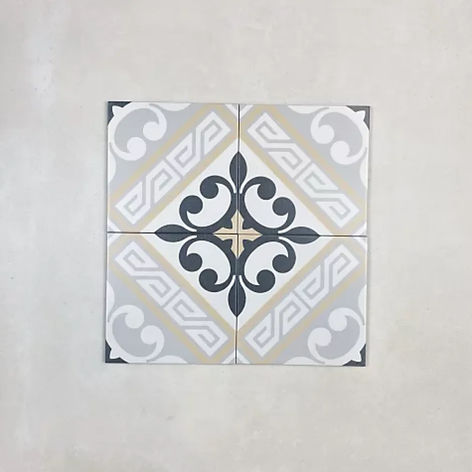 Les Carreaux De Jean Carrelage Imitation Carreaux de Ciment LA MADELEINE 20x20 Juliette Marron - Les Carreaux de Jean