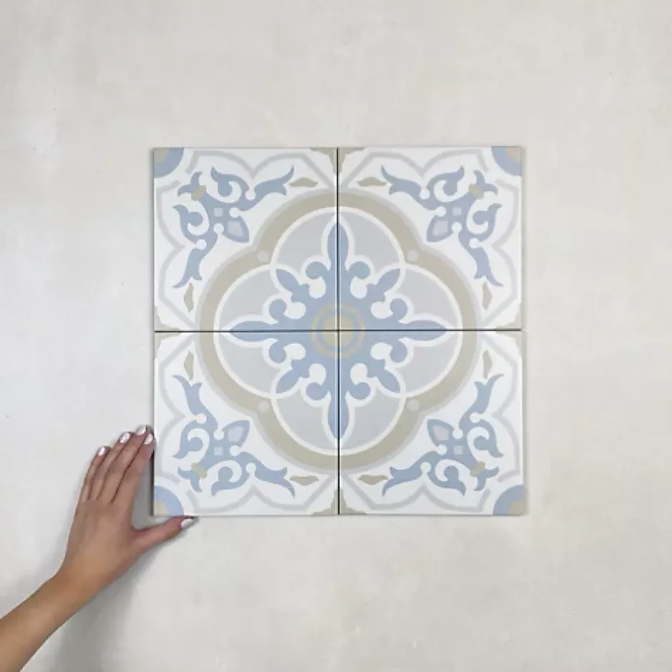 Carrelage Imitation Carreaux de Ciment LA MADELEINE 20x20 Gaetine Bleu - Les Carreaux de Jean-Les Carreaux De Jean Sale