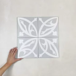 Les Carreaux De Jean  Carrelage Imitation Carreaux de Ciment LA MADELEINE 20x20 Zelie Gris - Les Carreaux de Jean