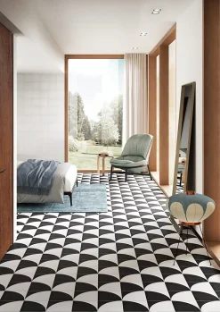 Carrelage Imitation Carreaux De Ciment 20x20 SCENARIO Tappeto 2B Nero - Les Carreaux de Jean-Les Carreaux De Jean  Outlet