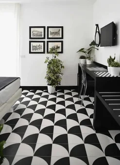 Carrelage Imitation Carreaux De Ciment 20x20 SCENARIO Tappeto 2B Nero - Les Carreaux de Jean-Les Carreaux De Jean  Outlet