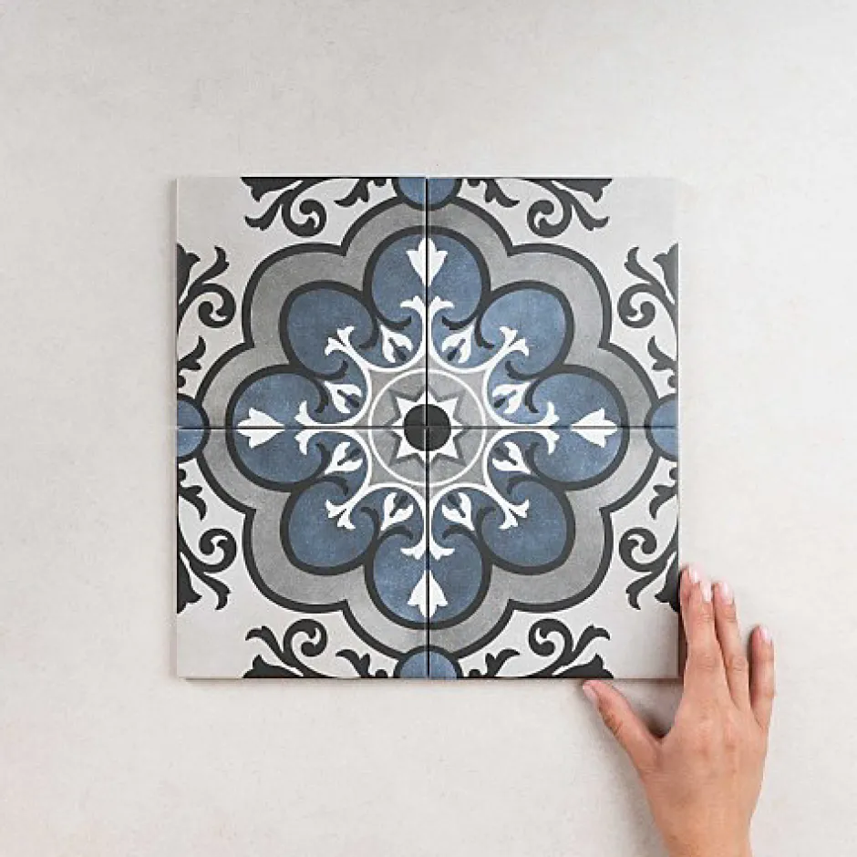 Les Carreaux De Jean Carrelage Imitation Carreaux de Ciment FLEUR 15x15 Madeleine - Les Carreaux de Jean