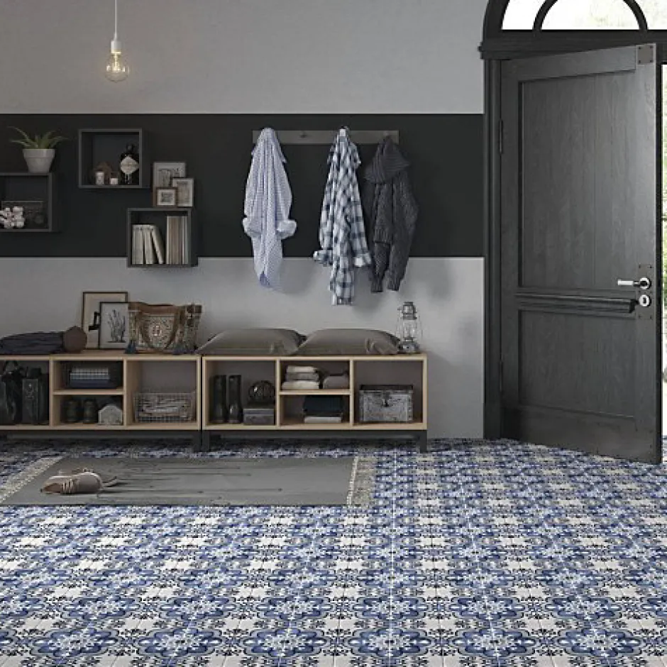 Les Carreaux De Jean Carrelage Imitation Carreaux de Ciment FLEUR 15x15 Madeleine - Les Carreaux de Jean