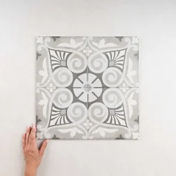 Carrelage Imitation Carreaux de Ciment ART NOUVEAU DECOR 20x20 Opéra Grey - Les Carreaux de Jean-Gioia Materia Discount