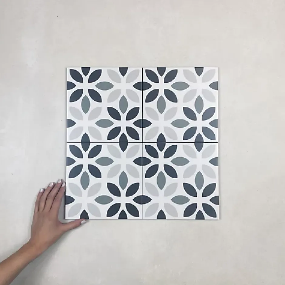 Les Carreaux De Jean Carrelage Imitation Carreaux de Ciment LA MADELEINE 20x20 Lyla Noir - Les Carreaux de Jean