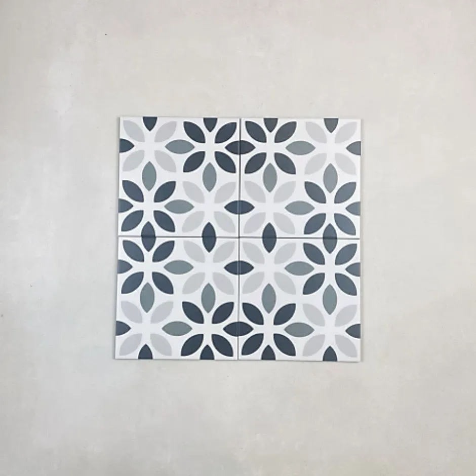 Les Carreaux De Jean Carrelage Imitation Carreaux de Ciment LA MADELEINE 20x20 Lyla Noir - Les Carreaux de Jean