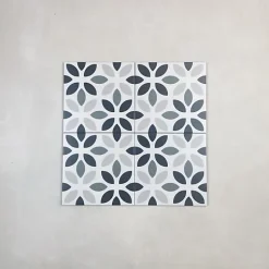 Les Carreaux De Jean Carrelage Imitation Carreaux de Ciment LA MADELEINE 20x20 Lyla Noir - Les Carreaux de Jean