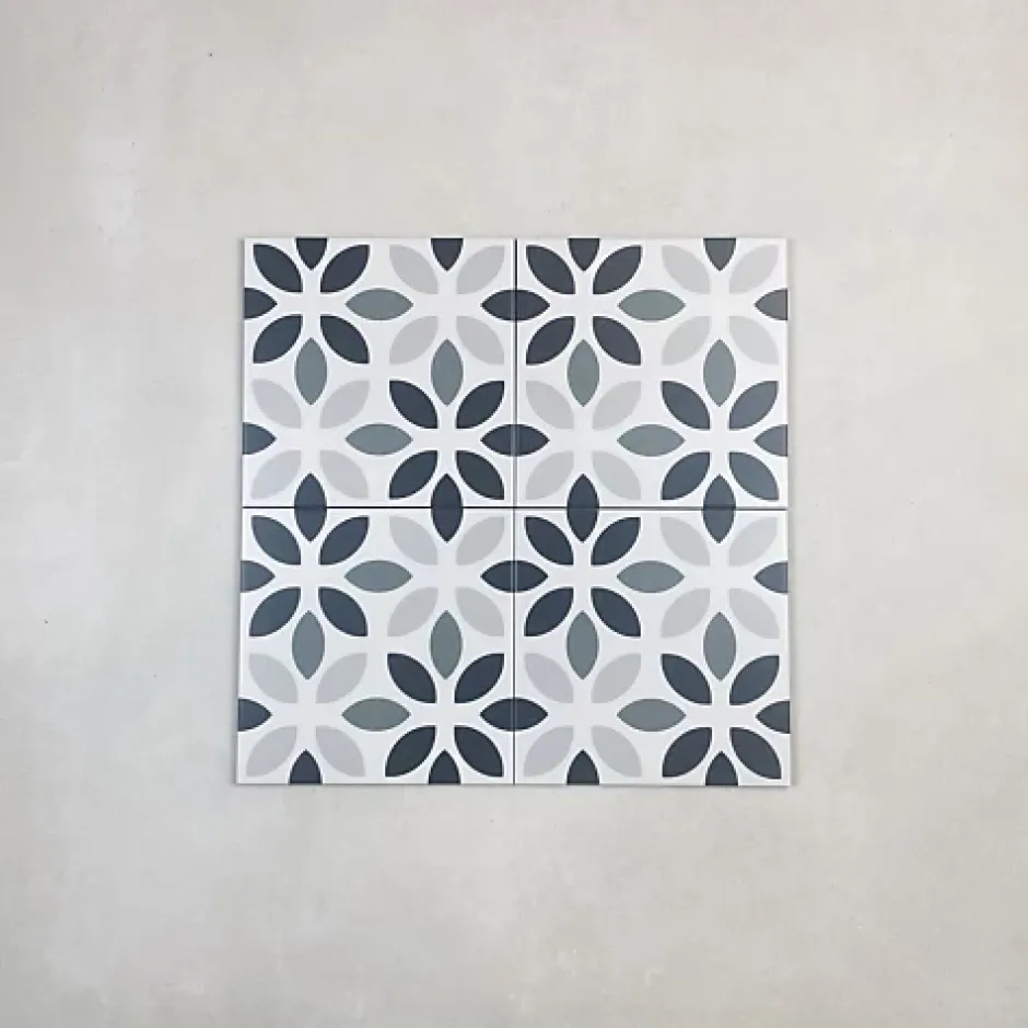 Les Carreaux De Jean Carrelage Imitation Carreaux de Ciment LA MADELEINE 20x20 Lyla Noir - Les Carreaux de Jean