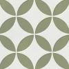 Les Carreaux De Jean  Carrelage Imitation Carreaux De Ciment 22,3x22,3 MAYARI Green Petals - Les Carreaux de Jean