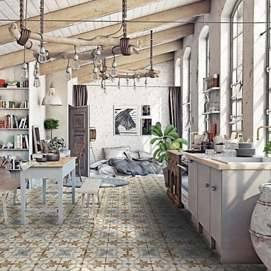 Carrelage Imitation Carreaux De Ciment LOFT FLOOR 20x20 Aurora - Les Carreaux de Jean-Les Carreaux De Jean Outlet