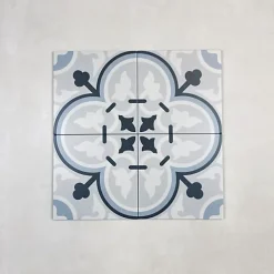 Carrelage Imitation Carreaux de Ciment LA MADELEINE 20x20 Flavie Bleu - Les Carreaux de Jean-Les Carreaux De Jean  Hot