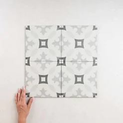 Gioia Materia Carrelage Imitation Carreaux de Ciment ART NOUVEAU DECOR 20x20 Karlspatz Grey - Les Carreaux de Jean