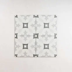 Gioia Materia Carrelage Imitation Carreaux de Ciment ART NOUVEAU DECOR 20x20 Karlspatz Grey - Les Carreaux de Jean