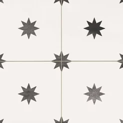 Carrelage Imitation Carreaux de Ciment Blanc Étoile STAR 44x44 White- Les Carreaux de Jean-Les Carreaux De Jean