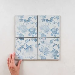 Carrelage Imitation Carreaux de Ciment Celeste FIORENTINA 15x15 - Les Carreaux de Jean-Les Carreaux De Jean Outlet