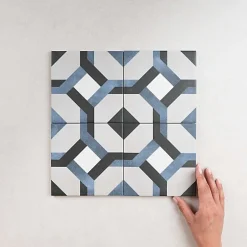 Les Carreaux De Jean  Carrelage Imitation Carreaux de Ciment FLEUR 15x15 Laure - Les Carreaux de Jean