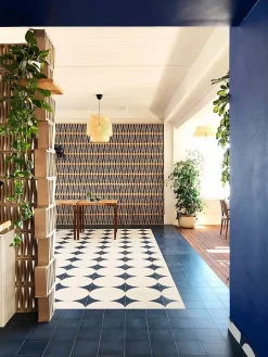 Carrelage Imitation Carreaux De Ciment 20x20 SCENARIO Tappeto 2B Blu - Les Carreaux de Jean-Les Carreaux De Jean  Online