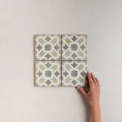 Carrelage Imitation Carreaux De Ciment 12,5x12,5 CASABLANCA Malik - Les Carreaux de Jean-Les Carreaux De Jean  Best