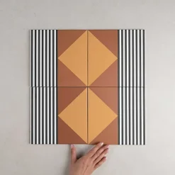 Carrelage Imitation Carreaux de Ciment BAUHOME 20x20 Stritch Warm - Les Carreaux de Jean-Gioia Materia Hot