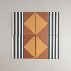 Carrelage Imitation Carreaux de Ciment BAUHOME 20x20 Stritch Warm - Les Carreaux de Jean-Gioia Materia Hot