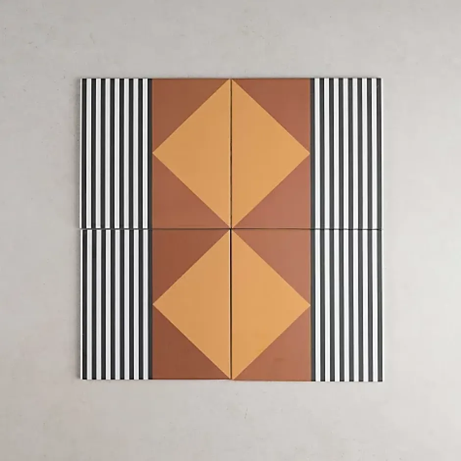 Carrelage Imitation Carreaux de Ciment BAUHOME 20x20 Stritch Warm - Les Carreaux de Jean-Gioia Materia Hot