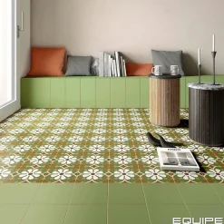 Carrelage Imitation Carreaux De Ciment 20x20 RIVOLI Green - Les Carreaux de Jean-Les Carreaux De Jean  New