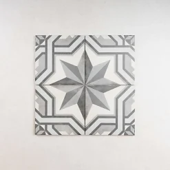 Carrelage Imitation Carreaux de Ciment ART NOUVEAU DECOR 20x20 Cinema Grey - Les Carreaux de Jean-Gioia Materia Best