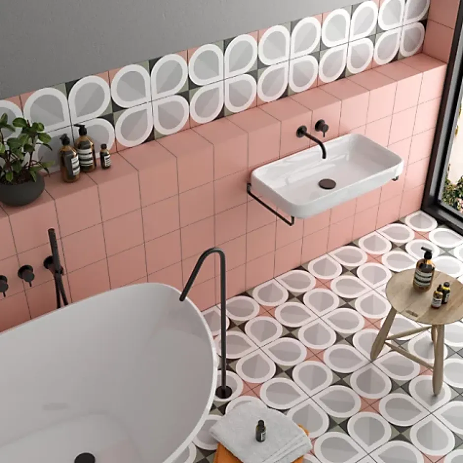 Gioia Materia Carrelage Imitation Carreaux de Ciment BAUHOME 20x20 Blatt Cold - Les Carreaux de Jean