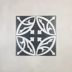 Carrelage Imitation Carreaux de Ciment LA MADELEINE 20x20 Zelie Noir - Les Carreaux de Jean-Les Carreaux De Jean  Outlet