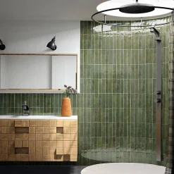 carrelage imitation zellige 6x24.6 cm sage green-Concept Mosaïque Discount