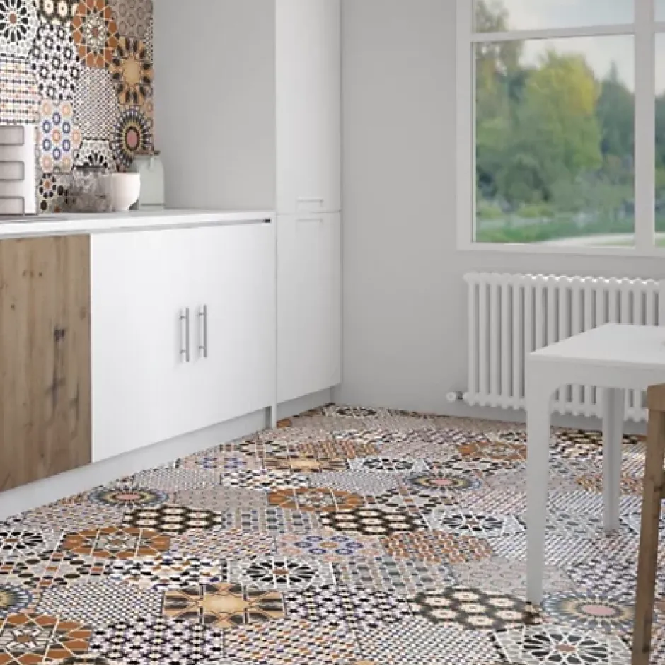 Carrelage interieur Imitation Carreaux de Ciment ANDALUSI MIX 28,5x33 - Les Carreaux de Jean-Les Carreaux De Jean Online