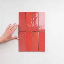 Carrelage intérieur Effet Zellige Rouge BEJMAT 5x15 Carmin - Les Carreaux de Jean-Les Carreaux De Jean  Outlet