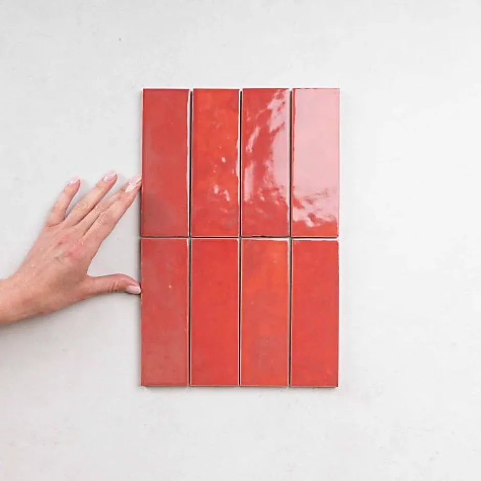 Carrelage intérieur Effet Zellige Rouge BEJMAT 5x15 Carmin - Les Carreaux de Jean-Les Carreaux De Jean Outlet