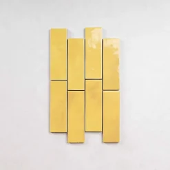Les Carreaux De Jean  Carrelage intérieur Effet Zellige Jaune BEJMAT 5x15 Lemonade - Les Carreaux de Jean