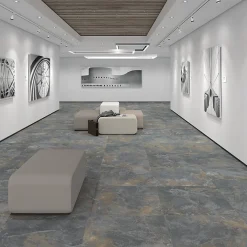 Carrelage intérieur et extérieur sol effet pierre granite bali gris anthracite nuancé 60x60 cm TEPUY R MIX-Eiffel art construction Discount