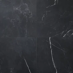 GoodHome Carrelage intérieur sol et mur effet marbre noir brillant L.59.5 x l.59.5 cm x ép.9 mm, Ultimate Marble