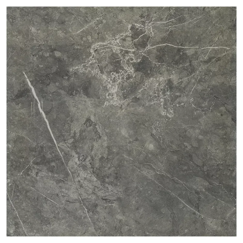 GoodHome Carrelage intérieur sol et mur gris foncé effet marbre brillant L.59.5 x l.59.5 cm x ép.9 mm, Ultimate Marble
