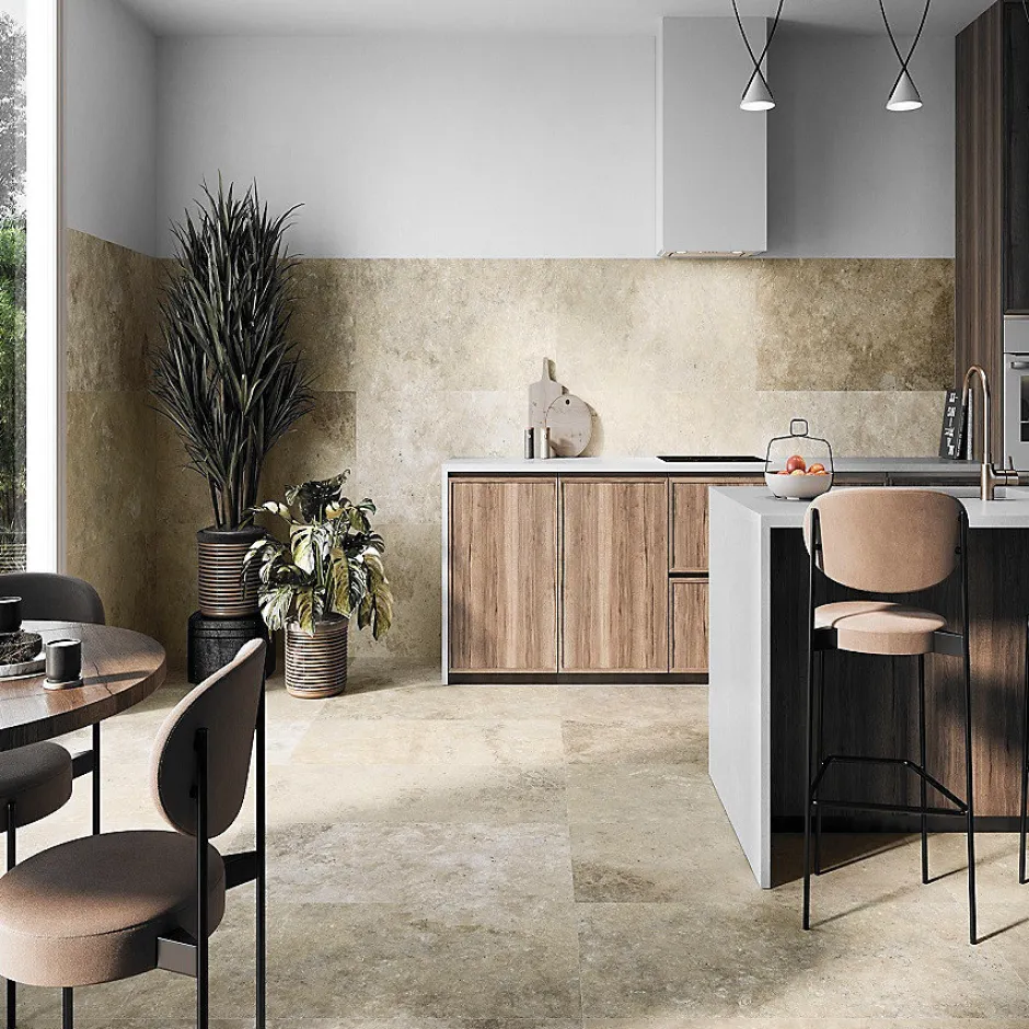 carrelage izmir 60x120 cm effet travertin rectifié-Concept Mosaïque New