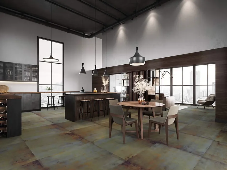 Carrelage Lamiere Bleu - Mat 120 x 120cm ( vendu par boite de 1,42 m² )-Apavisa