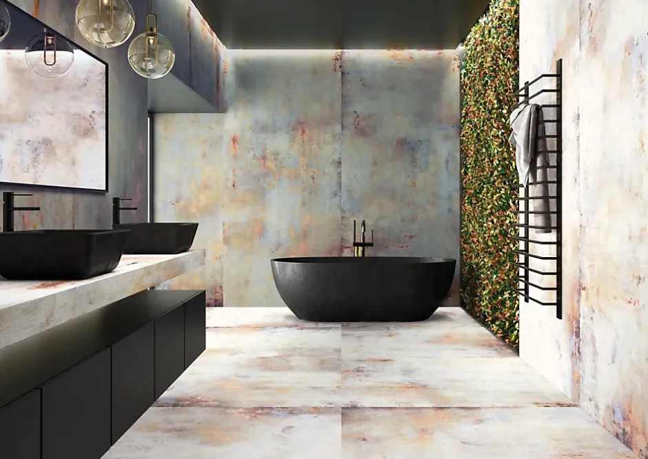 Carrelage Lamiere Bleu - Mat 120 x 120cm ( vendu par boite de 1,42 m² )-Apavisa