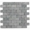 Pegane Carrelage mosaïque / plaque de mosaïque mur et sol en marbre naturel coloris gris mat - 30 x 30 cm