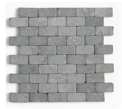 Pegane Carrelage mosaïque / plaque de mosaïque mur et sol en marbre naturel coloris gris mat - 30 x 30 cm