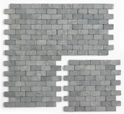 Pegane Carrelage mosaïque / plaque de mosaïque mur et sol en marbre naturel coloris gris mat - 30 x 30 cm