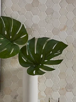 Carrelage mosaïque / Plaque de mosaïque mur et sol en marbre naturel coloris blanc - 33 x 33 cm-Pegane New