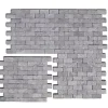 Carrelage mosaïque (Boite de 1m²) /Plaque de mosaïque mur et sol en marbre naturel coloris gris clair - 30 x 30 cm-Pegane Outlet
