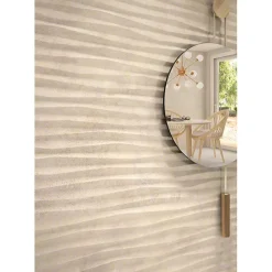 Carrelage mur à relief effet béton beige 32x99 cm DANXIA BANAWE R CREMA-Aelle Carrelage Outlet